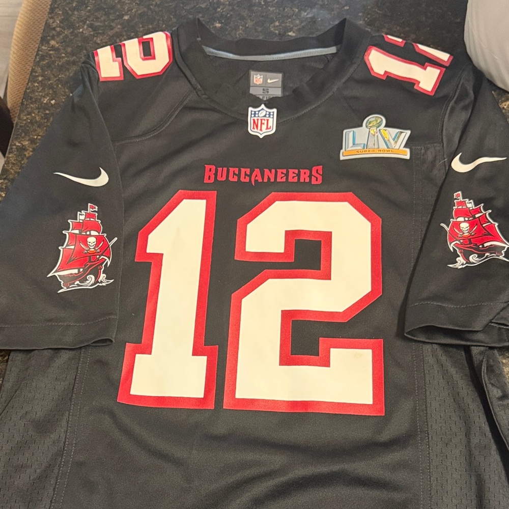 Nike Black and Red Buccaneers Jersey